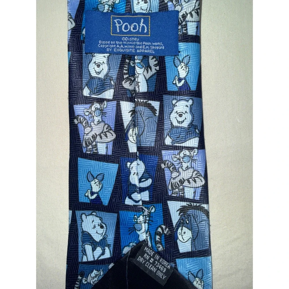 Mens Disney Winnie the Pooh Character Tie Blue Eeyore‎ Piglet Tigger Novelty